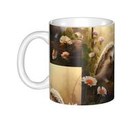 WHJDPP Nature Lovely Hedgehog Lovers Tasse en céramique imprimée pour cappuccino, latte, céréales, yaourt, lait, boissons chaudes ou froides Four à micro-ondes