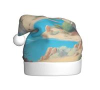 WHJDPP Oasis in the desert Picture Chapeaux de Noël en peluche pour hommes et femmes pour adultes Nouvel An