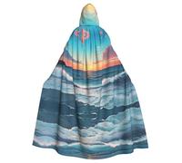 WHJDPP Ocean Pictures Cape à capuche imprimée Halloween pour adulte - Très grande cape à capuche sans fermeture éclair