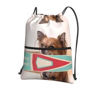 WHJDPP Papillon in the Box Sac à dos avec cordon de serrage - Sac de sport léger et résistant à l'eau avec poche zippée - Gym, voyage, yoga et randonnée