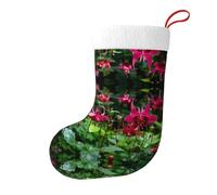 Whjdpp Patch de chaussettes de Noël imprimées double face motif fleurs de queue d'hirondelle pour décoration d'intérieur de fête de vacances de grande capacité