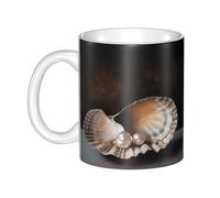 WHJDPP Pearl in the Shell Tasse en céramique pour cappuccino, latte, céréales, yaourt, lait, boissons chaudes ou froides Four à micro-ondes