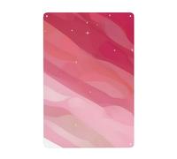 WHJDPP Peinture décorative en étain de style dégradé rose de 20,3 x 30,5 cm. Fabriqué en fer blanc, résistant à l'usure et durable