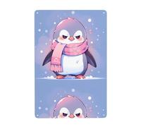WHJDPP Peinture décorative en étain représentant un petit pingouin froncé de 20,3 x 30,5 cm. Fabriqué en fer blanc, résistant à l'usure et durable