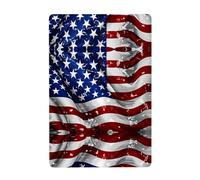 WHJDPP Peinture décorative imprimée drapeau américain étoiles rayures 20,3 x 30,5 cm fabriquée en fer blanc, résistant à l'usure et durable