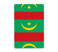 WHJDPP Peinture décorative imprimée drapeau de la Mauritanie 20,3 x 30,5 cm, fabriquée en fer blanc, résistant à l'usure et durable