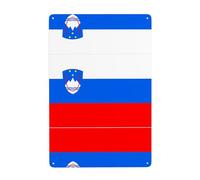 WHJDPP Peinture décorative imprimée drapeau de la Slovénie 20,3 x 30,5 cm, fabriquée en fer blanc, résistant à l'usure et durable