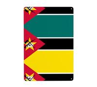 WHJDPP Peinture décorative imprimée drapeau du Mozambique 20,3 x 30,5 cm, fabriquée en fer blanc, résistant à l'usure et durable