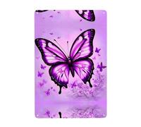 WHJDPP Peinture décorative imprimée papillon violet 20,3 x 30,5 cm. Fabriquée en fer blanc, résistante à l'usure et durable