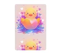 WHJDPP Peinture décorative Love Duck 20,3 x 30,5 cm. Fabriqué en fer blanc, résistant à l'usure et durable