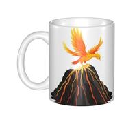 WHJDPP Phoenix on the volcano Mug en céramique pour cappuccino, latte, céréales, yaourt, lait, boissons chaudes ou froides Four à micro-ondes