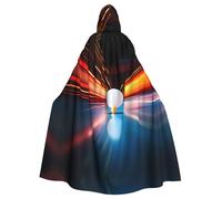 WHJDPP Ping-pong Imprimé Halloween Adulte Cape Cape à Capuche avec Nœud Papillon pour Fête Costume Cosplay