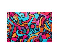 Whjdpp Puzzle de 1 000 pièces avec fond géométrique graffiti éducatif intellectuel en bois pour soulager le stress