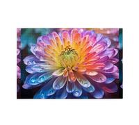 Whjdpp Puzzle de 1 000 pièces avec motif chrysanthème arc-en-ciel éducatif intellectuel en bois, puzzles amusants pour soulager le stress