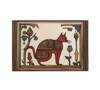 Whjdpp Puzzle de 1 000 pièces d'art médiéval motif chat éducatif intellectuel en bois, puzzles amusants pour soulager le stress