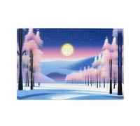 Whjdpp Puzzle de 1 000 pièces en bois éducatif intellectuel, motif paysage solstice d'hiver, puzzles amusants pour soulager le stress