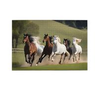 Whjdpp Puzzle de 1 000 pièces Motif chevaux au galop - Puzzles éducatifs intellectuels en bois - Puzzles amusants pour soulager le stress