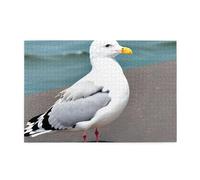 Whjdpp Puzzle de 1000 pièces en bois éducatif et intellectuel avec motif mouette mignon