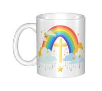WHJDPP Rainbow after the rain Mug en céramique pour cappuccino, latte, céréales, yaourt, lait, boissons chaudes ou froides Four à micro-ondes