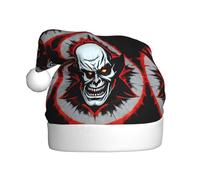 WHJDPP Red and Black Evil Ghost Picture Chapeaux de Noël en peluche pour homme et femme