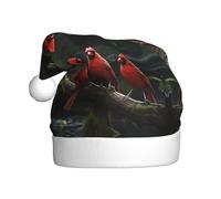WHJDPP Red Birds Fauna Wild Printed Christmas Hat for Adult Festive Celebrations as a Gift for Men and Women
