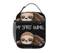 WHJDPP Sac à déjeuner isotherme portable à motif animal paresseux mon esprit adapté pour les étudiants pour le travail et les voyages