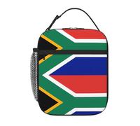 WHJDPP Sac à déjeuner isotherme portable avec motif drapeau de l'Afrique du Sud, adapté pour les étudiants au travail et aux voyages