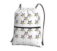 WHJDPP Sac à dos à cordon de serrage avec imprimé étoiles orientales - Sac de sport léger et imperméable avec poche zippée - Gym, voyage, yoga et randonnée