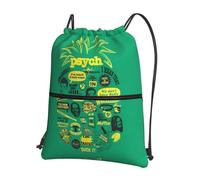 WHJDPP Sac à dos avec cordon de serrage imprimé citations d'ananas psychologiques - Sac de sport léger et imperméable avec poche zippée - Gym, voyage, yoga et randonnée