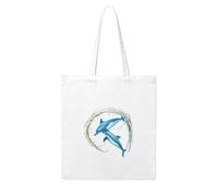 WHJDPP Sac fourre-tout en toile avec motif de dauphins enchevêtrés dans des branches de saule, solide et durable pour les voyages, le shopping, au quotidien, taille unique