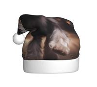 WHJDPP Schnauzer Prints Bonnet de Noël pour adulte Doux et moelleux Idéal pour une utilisation à long terme