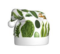 WHJDPP Seaweed Coral Under The Sea Picture Chapeaux de Noël en peluche pour hommes et femmes chapeaux de Noël pour adultes Nouvel An