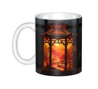 WHJDPP Shining Mountains and Rivers Mug en céramique pour cappuccino, latte, céréales, yaourt, lait, boissons chaudes ou froides Four à micro-ondes