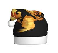WHJDPP Silhouettes of Martial Arts Picture Chapeaux de Noël en peluche pour hommes et femmes chapeaux de Noël adultes Nouvel An vacances fêtes casquettes