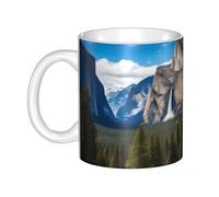 WHJDPP Superbe tasse en céramique imprimée Yosemite National Park pour cappuccino, latte, céréales, yaourt, lait, boissons chaudes ou froides, four à micro-ondes