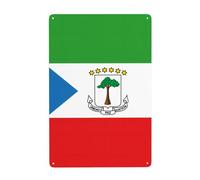 WHJDPP Tableau décoratif drapeau de la Guinée équatoriale 20,3 x 30,5 cm fabriqué en fer blanc, résistant à l'usure et durable
