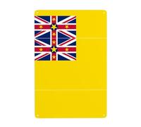 WHJDPP Tableau décoratif drapeau de Niue 20,3 x 30,5 cm, fabriqué en fer blanc, résistant à l'usure et durable