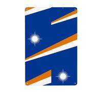 WHJDPP Tableau décoratif drapeau des îles Marshall 20,3 x 30,5 cm, fabriqué en fer blanc, résistant à l'usure et durable
