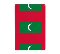 WHJDPP Tableau décoratif drapeau des Maldives 20,3 x 30,5 cm fabriqué en fer blanc, résistant à l'usure et durable