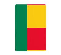 WHJDPP Tableau décoratif drapeau du Bénin 20,3 x 30,5 cm fabriqué en fer blanc, résistant à l'usure et durable