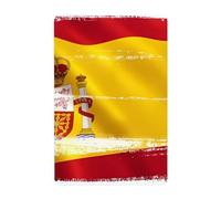 WHJDPP Tableau décoratif en étain avec drapeau de l'Espagne 20,3 x 30,5 cm, fabriqué en fer blanc, résistant à l'usure et durable