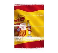 WHJDPP Tableau décoratif en étain avec drapeau de l'Espagne 20,3 x 30,5 cm, fabriqué en fer blanc, résistant à l'usure et durable