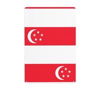 WHJDPP Tableau décoratif en étain avec drapeau de Singapour de 20,3 x 30,5 cm, fabriqué en fer blanc, résistant à l'usure et durable
