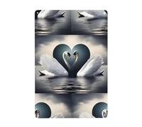 WHJDPP Tableau décoratif en étain en forme de cœur de cygne 20,3 x 30,5 cm fabriqué en fer blanc, résistant à l'usure et durable