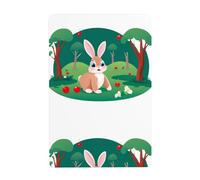 WHJDPP Tableau décoratif en étain Motif lapin dans le verger de cerisiers 20,3 x 30,5 cm Fabriqué en fer blanc, résistant à l'usure et durable