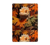 WHJDPP Tableau décoratif en étain motif lézard dans les feuilles 20,3 x 30,5 cm. Fabriqué en fer blanc, résistant à l'usure et durable