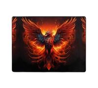 WHJDPP Tapis antidérapant en flanelle pour salon, bureau et chambre à coucher Orange Red Phoenix Prints 160 x 121,9 cm