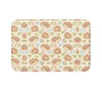 WHJDPP Tapis de salle de bain ultra absorbant avec dos antidérapant et polyester résistant à la décoloration - Motif hérisson floral - 101,6 x 152,4 cm