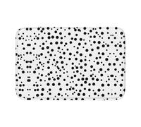 WHJDPP Tapis de salle de bain ultra absorbant avec dos antidérapant et polyester résistant à la décoloration - Motif à pois noirs et blancs - 101,6 x 152,4 cm