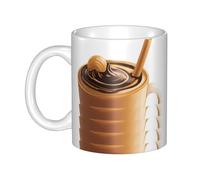 WHJDPP Tasse à café caramel en céramique pour cappuccino, latte, céréales, yaourt, lait, boissons chaudes ou froides, four à micro-ondes